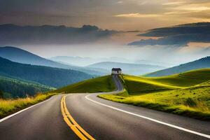 el la carretera a en ningún lugar, persona, camino, la carretera viaje, la carretera viaje, la carretera viaje hd. generado por ai foto