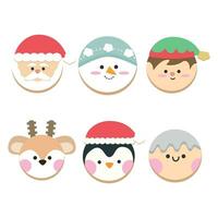 Set of cute gingerbread cookies for christmas vector