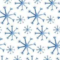 Seamless pattern of hand drawn snowflakes in trendy blue. Design concept for wrapping or wallpaper vector