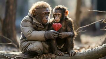 photo of heart-melting two Zebus with an emphasis on expression of love. Generative AI