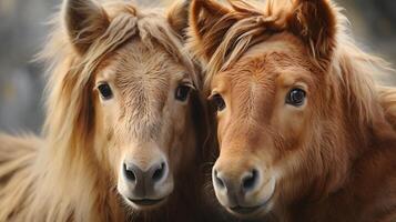 photo of heart-melting two Zorses with an emphasis on expression of love. Generative AI