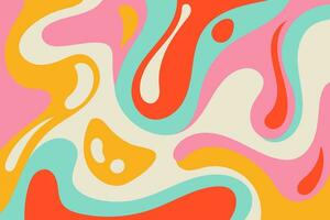 Psychedelic swirl acid wave rainbow line backgrounds in 1970s 1960s hippie style. y2k wallpaper patterns retro vintage 70s 60s groove. psychedelic poster background vector