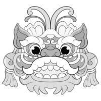 tattoos black and white barongsai dragon chienese illustration. good for element design and coloring pages vector