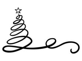 Christmas Tree black and white vector