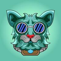 Pug dog head portrait in hiphop style. Vector flat cartoon style for design animal pets tshirt