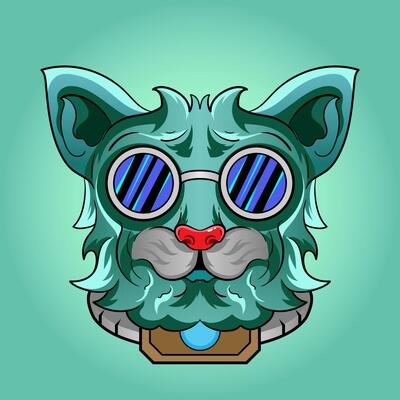 Pug dog head portrait in hiphop style. Vector flat cartoon style for design animal pets tshirt