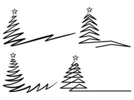 arbol de navidad blanco y negro vector