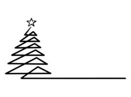 arte de línea de árbol de navidad vector