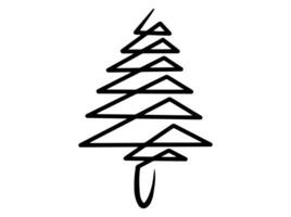 arte de línea de árbol de navidad vector