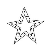 Christmas star. Vector illustration in doodle style.