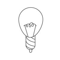 Vector illustration of a light bulb in doodle style