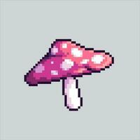 Pixel art illustration Mushroom. Pixelated Mushroom. Mushroom plant pixelated for the pixel art game and icon for website and video game. old school retro. vector