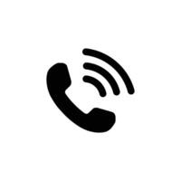 black ringing Phone icon vector. Telephone icon symbol isolated on white background. Call icon vector