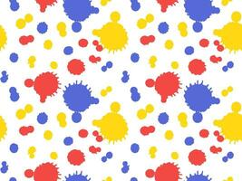 Seamless pattern of drops , splashes of multicolored ink on a white background vector