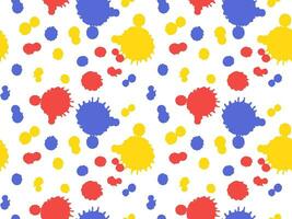 Seamless pattern of drops , splashes of multicolored ink on a white background vector