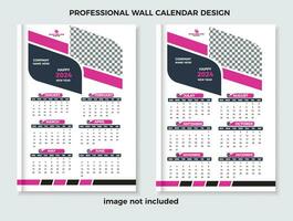 Modern 2024 Tow page wall calendar design template, modern 12 months Tow page calendar vector