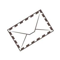 Vector blank envelope without stamps and seals. Isolated element in outline style