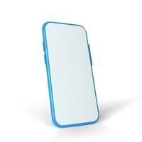 3d realistic Mock-up smart phone empty screen front view isolated on white background, vector illustration
