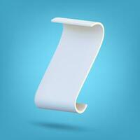 Paper ribbon rolls isolated on blue background. 3D Rendering. Vector illustration