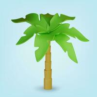 3d Palm tree . Realistic tree on blue background. Vector illustration.