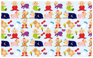 Cute Baby Cartoon And Baby Uquipment Patttern Background png