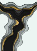 3d paper art illustration. Gold and grey halftone gradients. Landscape the top view, the top view on the river. Design layout for banners presentations, flyers, posters and invitations. Vector