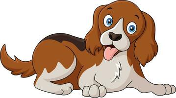 Cute dog cartoon on white background vector