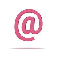 Pink mail icon 3d render. Element email sign, symbol for mobile, web and application. Vector