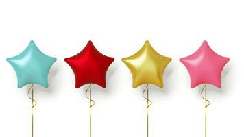 Set of colorful realistic balloon isolated on white background. Vector