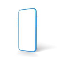 3d realistic Mock-up smart phone empty screen front view isolated on white background, vector illustration