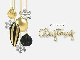 3d realistic background Gold and black Christmas ball, Vector