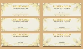 luxury gold horizontal banner template. Suitable for web banner, banner and internet ads vector