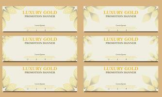 luxury gold horizontal banner template. Suitable for web banner, banner and internet ads vector