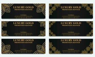 golden floral  horizontal banner template. Suitable for web banner, banner and internet ads vector