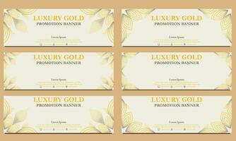 luxury gold horizontal banner template. Suitable for web banner, banner and internet ads vector