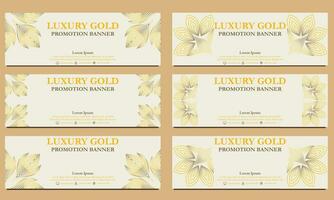 luxury gold horizontal banner template. Suitable for web banner, banner and internet ads vector