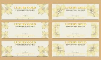 luxury gold horizontal banner template. Suitable for web banner, banner and internet ads vector