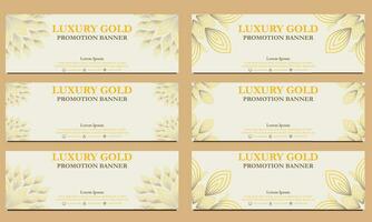 luxury gold horizontal banner template. Suitable for web banner, banner and internet ads vector