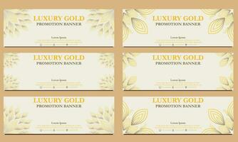 luxury gold horizontal banner template. Suitable for web banner, banner and internet ads vector