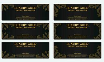 golden floral  horizontal banner template. Suitable for web banner, banner and internet ads vector