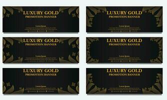 golden floral  horizontal banner template. Suitable for web banner, banner and internet ads vector