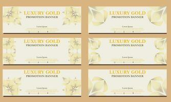 luxury gold horizontal banner template. Suitable for web banner, banner and internet ads vector