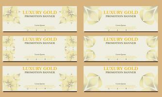 luxury gold horizontal banner template. Suitable for web banner, banner and internet ads vector