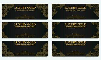 golden floral  horizontal banner template. Suitable for web banner, banner and internet ads vector