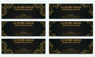 golden floral  horizontal banner template. Suitable for web banner, banner and internet ads vector