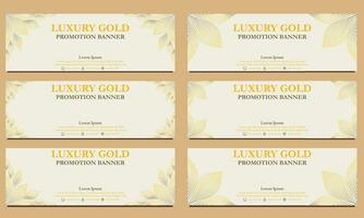 luxury gold horizontal banner template. Suitable for web banner, banner and internet ads vector