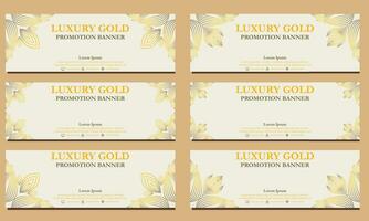 luxury gold horizontal banner template. Suitable for web banner, banner and internet ads vector