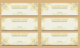 luxury gold horizontal banner template. Suitable for web banner, banner and internet ads vector