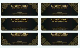 golden floral  horizontal banner template. Suitable for web banner, banner and internet ads vector