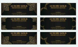 golden floral  horizontal banner template. Suitable for web banner, banner and internet ads vector